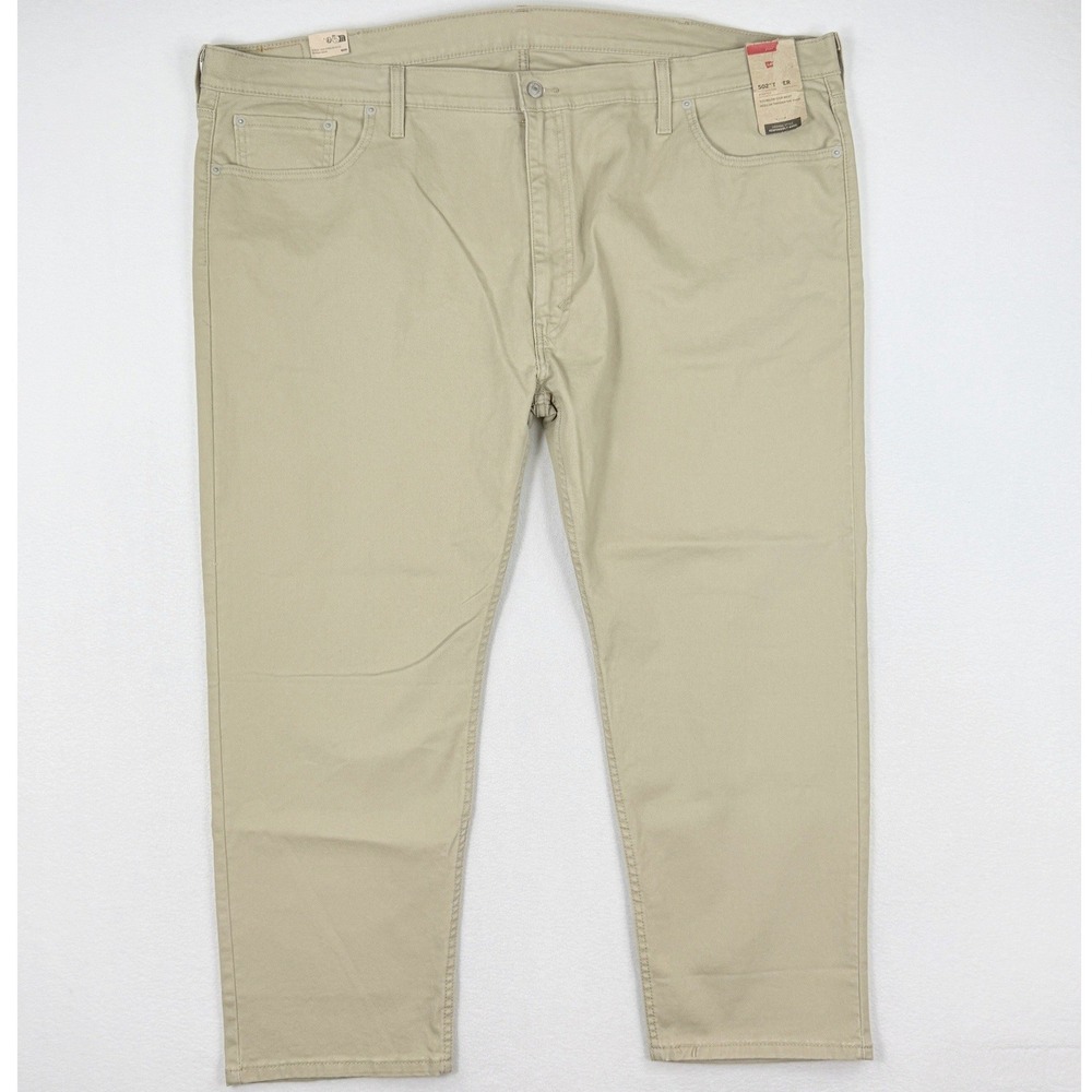 Levis 502 Taper Fit Jeans Size 50x27 Mens Khaki Big & Tall *READ